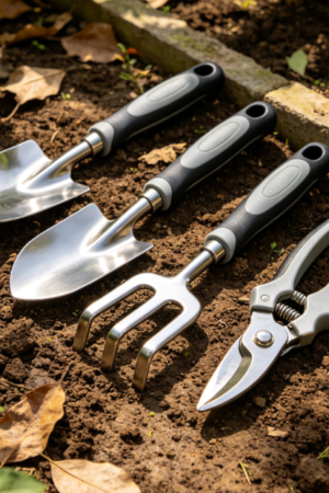 Carbon Steel Garden Hand Tool Set – 5 Piece Planting Kit