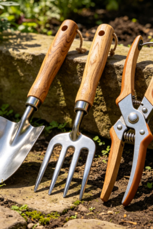 Wood Handle Garden Tool Collection – Classic Outdoor Work Set